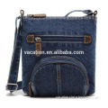 blue denim jean shoulder handbag